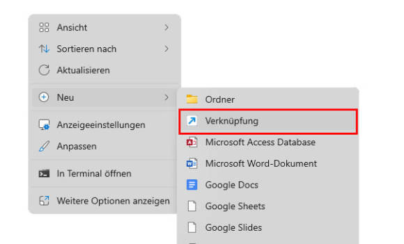 Bild 3: Erstellen Sie eine Verknüpfung zum Copiloten