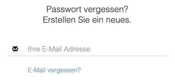 Bild 4: Um ein Passwort zurückzusetzen, reicht eine gültige E-Mail-Adresse