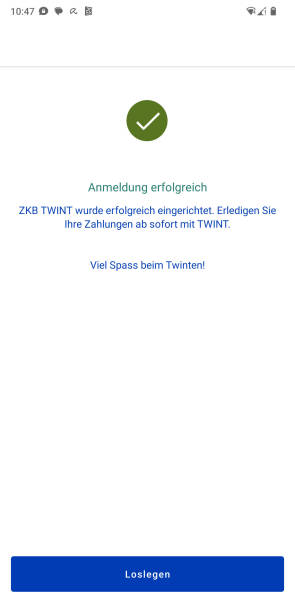 Bild 2: Nach wenigen Einstellungen ist Twint bereits startklar
