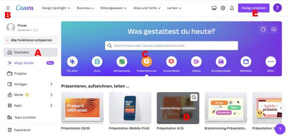 Bild 3: Die Startseite bietet den direkten Zugriff auf alle unterstützten Kategorien