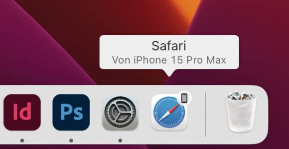 Bild 1: Handoff führt am Mac weiter, was am iPhone begonnen wurde