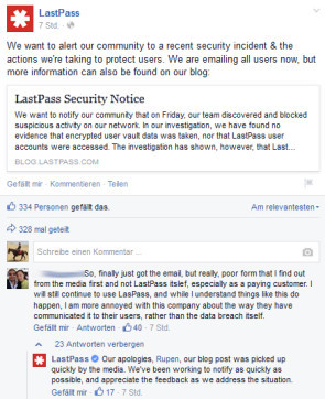 LastPass auf Facebook