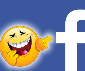 Lachendes Emoji mit Facebook-Logo 