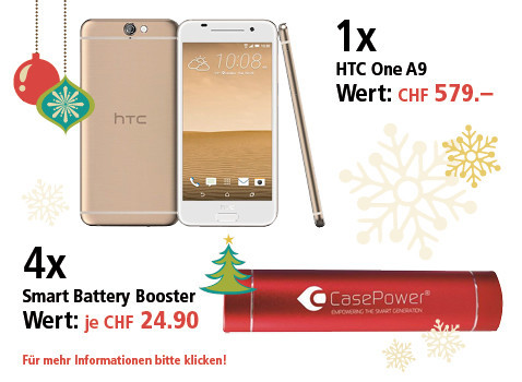 Am 15. Dezember HTC One A9 und Battery Booster gewinnen 