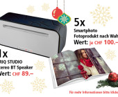 Am 18. Dezember Stereo BT Speaker und fünf Fotoprodukte gewinnen