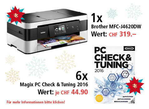 Am 22. Dezember Brother MFC-J4620DW und fünf Tuning-Pakete gewinnen 